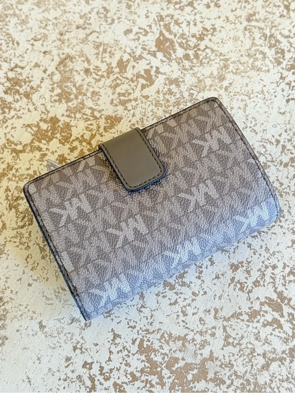 Michael Kors Gray MK Signature Satchel with Matching Wallet